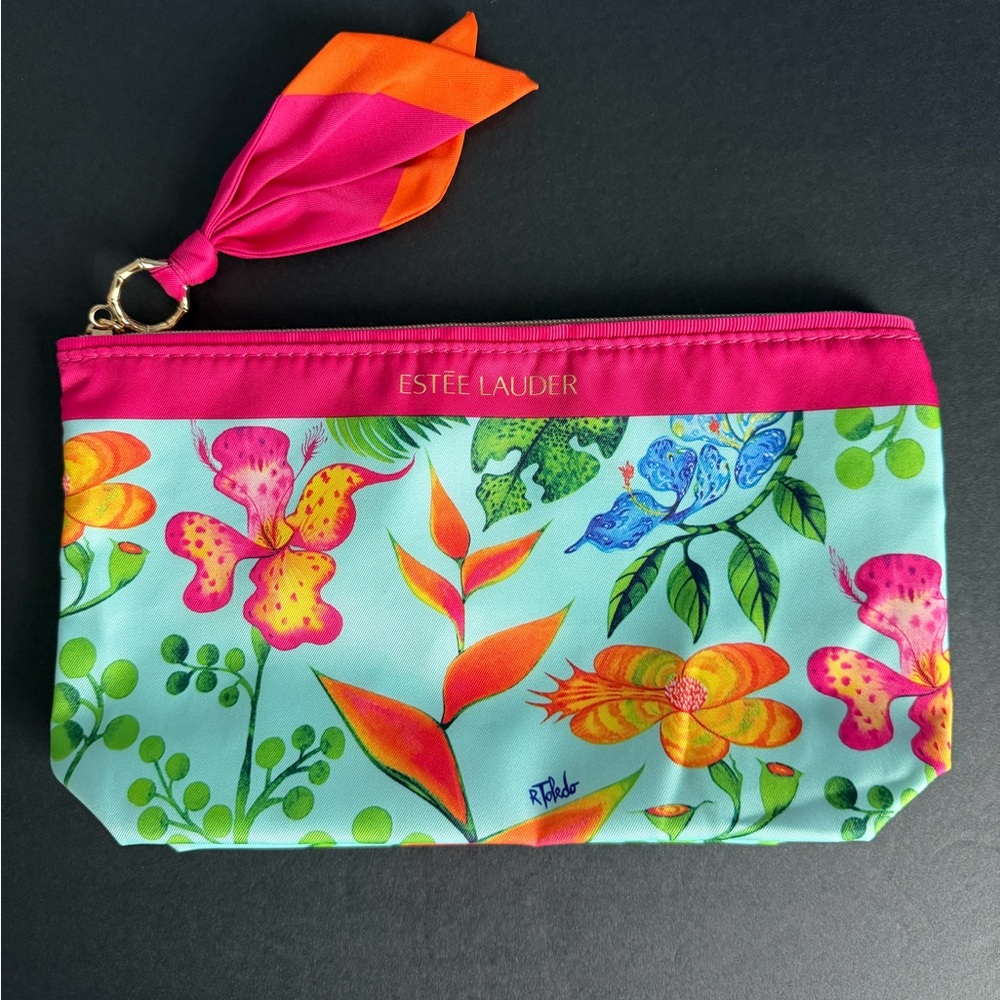 Estée Lauder floral cosmetic bag new